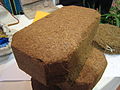 A block made of coconut fibres and humus made for plant cultivation