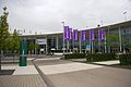 The north entrance of the Cologne Trade Fair during the Gamescom 2009