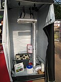 A nearly completely installed grow box