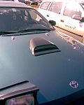 A hood scoop on a Toyota
