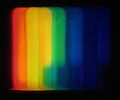 Light dispersion of a compact fluorescent lamp seen through an amici direct-vision prism
