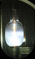 A mercury-vapor lamp in use. Good to see is the bulb holder.