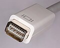 A male Mini-DVI connector