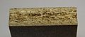 Close up to the cut face of a particle board