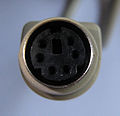 Close up to a female PS/2 connector