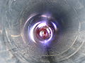 The inside of a Rheinmetall 120 mm gun (seen from the muzzle)