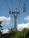 A pylon of the Rheinseilbahn in the Rheinpark in Cologne (Germany)