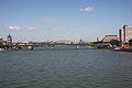 The Rhine in Cologne (Germany). Good to see is the Deutzer Brücke (Deutzer Bridge) in the middle of this image.