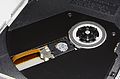 The disk tray of a DVD burner in SlimLine design