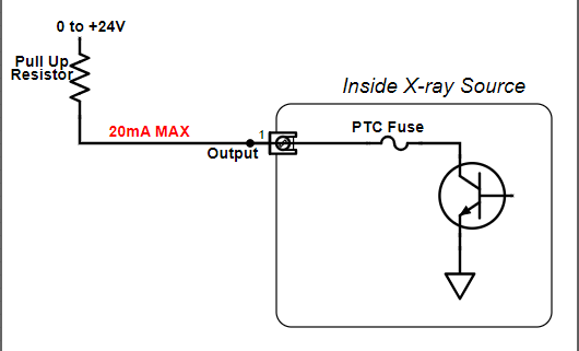 Open Collector Output Example Circuit, High Impedance Load